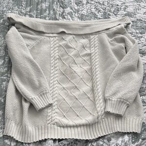 Lane Bryant Off-Shoulder White Sweater